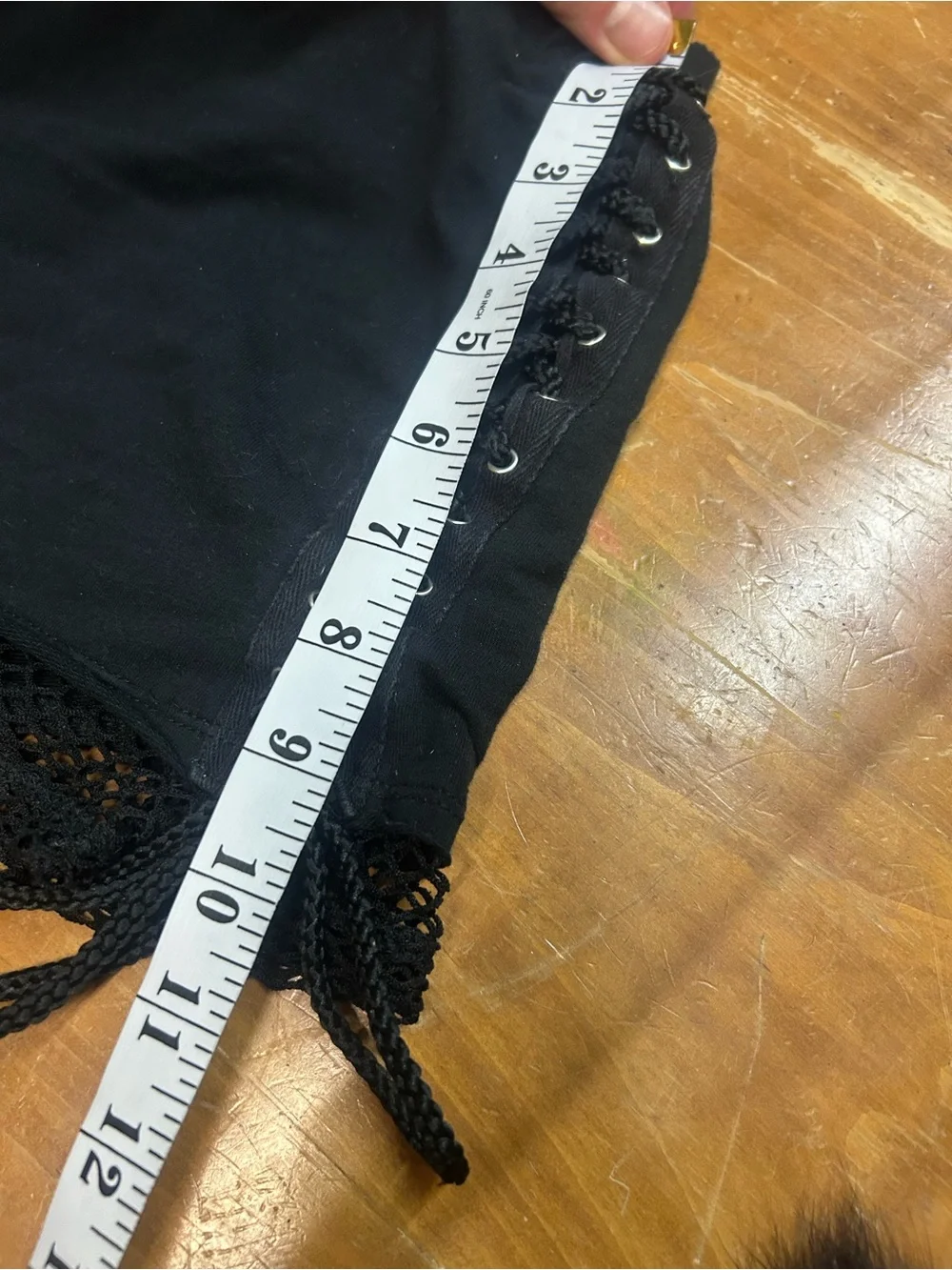 Hot Topic Black Lace-Up mesh Trim Women’s Shorts 🩳 L - Picture 7 of 8